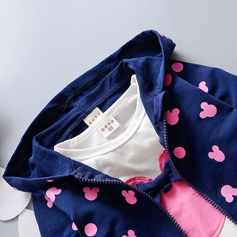 Kopen 2020 Nieuwe Kinderen Pak Meisje Minnie Pak Herfst En Winter Kinderkleding Pak Capuchon + T  Shirt + Broek 3 Pcs