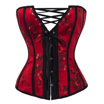 

Sexy Red Waist Trainer Corsets and Bustiers Top for Wedding Dress Lace Up Corset Lingerie Overbust Corset G-string Underwear