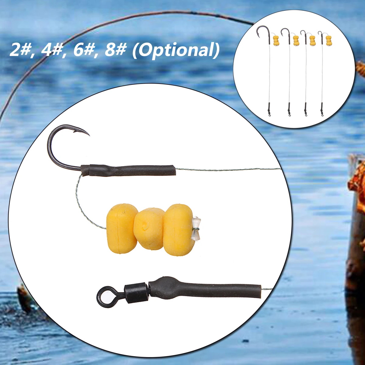 2Pcs High Carbon Steel Carp Fishing Hooks Terminal Tackle Carp Hair