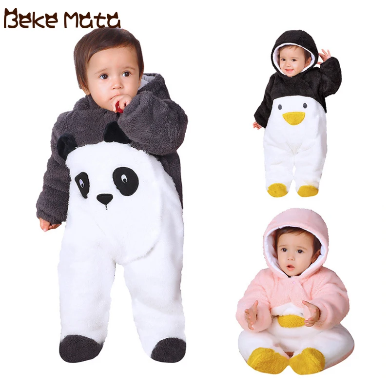 

BEKE MATA Baby Jumpsuit Autumn Winter 2018 Cartoon Baby Boy Romper Long Sleeve Thick Cotton Baby Girl Clothes Infant Clothing