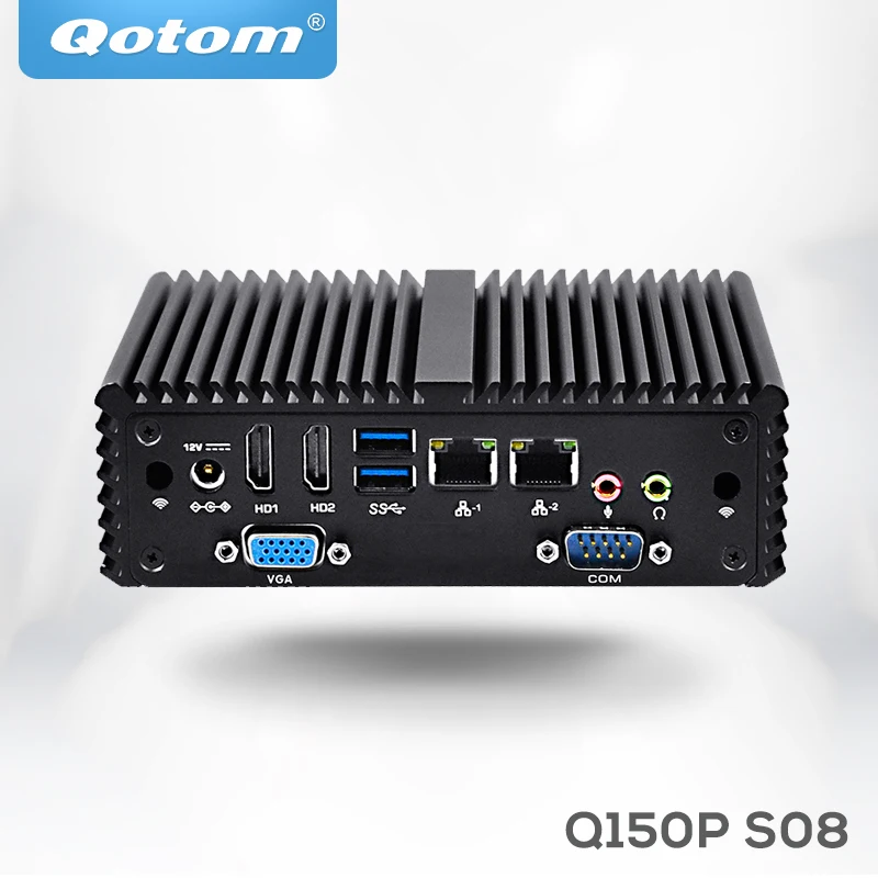 Qotom маленький компьютер Q150P Celeron quad core N3160 до 2,08 ГГц, безвентиляторная поддержка AES-NI Linux Pfsense