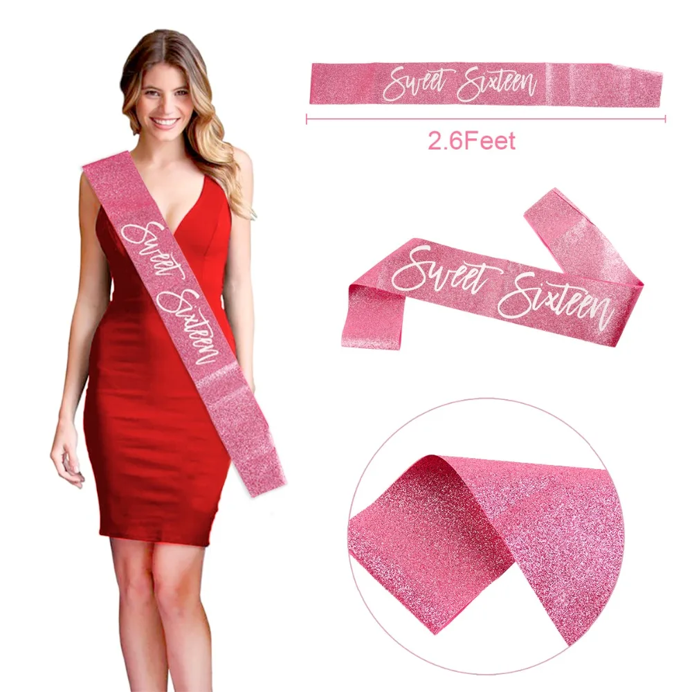 Patimate Happy Birthday Party Decors Kids Adult 16th Birthday Balloons Sweet 16 Party Decors 16 Birthday Party Favors Festival