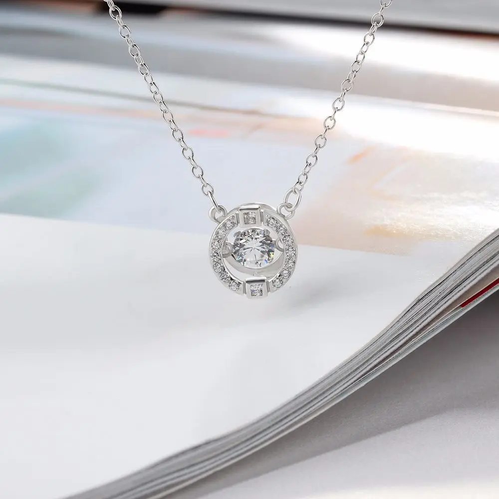 

YSP15 women fine jewelry,super shiny pendant with zircon,925 silver necklace as anniversary gift to beloved girl