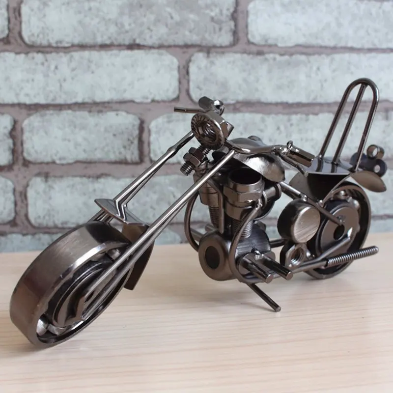 

Retro Motorcycle Sculpture Traditional Iron Art Motorcycle Metal Craft 20x8x11cm Decoration Craft For Home & Bar Birthday Gift
