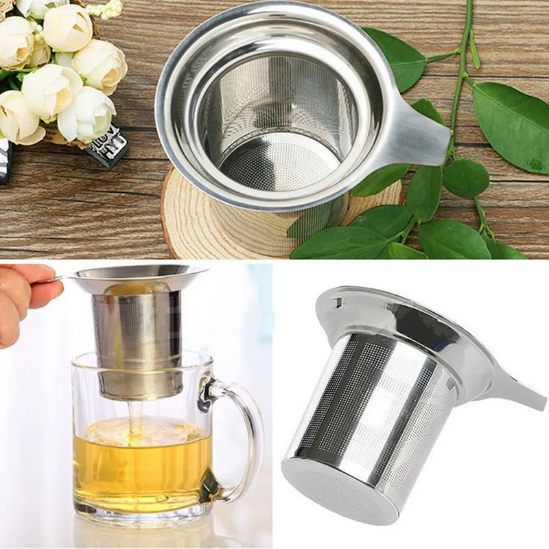 

Drinkware Tools Stainless Steel Tea Strainer Mesh Teapot Tea Infuser Filter Teapot With Drop Tray Herbal Tea Coffee Spice Filter