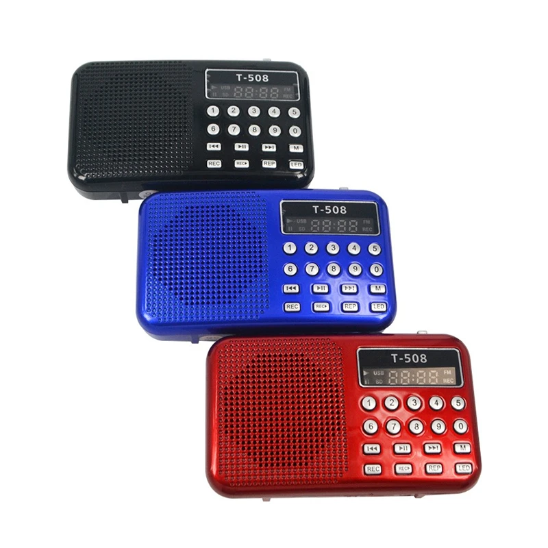 Портативный светодиодный мини динамик T508 с поддержкой USB TF карты MP3 музыкальный