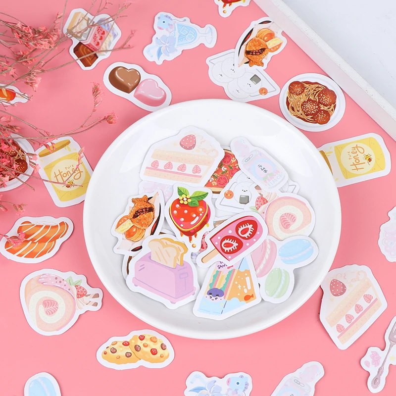 46x/box Delicious Food DIY Diary Stickers Paper Labels Gifts Packaging Decootf1