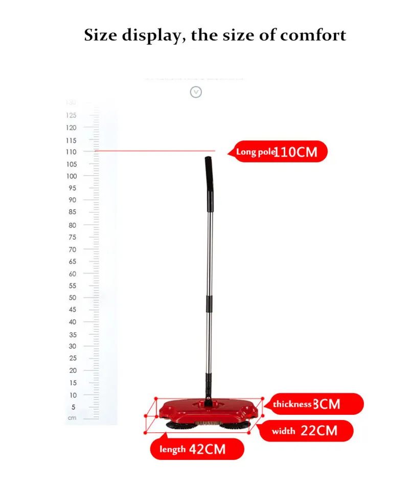 Ручная толкающая подметальная щетка вращающаяся как машина толкающего типа волшебная метла 360 Совок легко Vassoura твердый пол для ленивого пылесоса