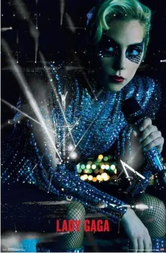 LADY GAGA-LIVE коллаж Шелковый постер декоративная стена краска 24x36 дюймов | Дом и сад