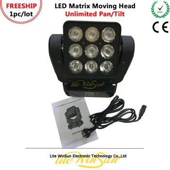 

Litewinsune FREESHIP 9*10W RGBW 4-IN-1 Quad Color LED Matrix Beam Moving Head Stage Lighting Unlimited Pan/Tilt