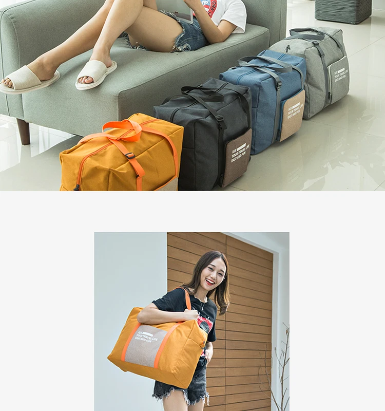 IUX модные водонепроницаемые дорожная сумка большая Ёмкость сумка Для женщин нейлоновая складная сумка унисекс дорожные сумки для багажа