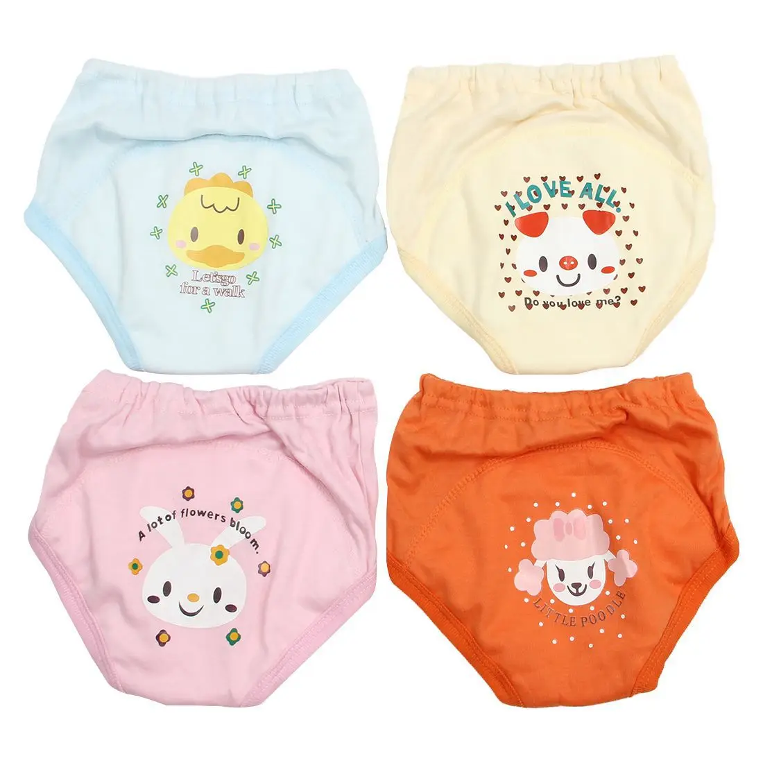 4 X Baby Toddler Girls Cute 4 Layers Waterproof Potty Training Pants reusablein Baby Nappies