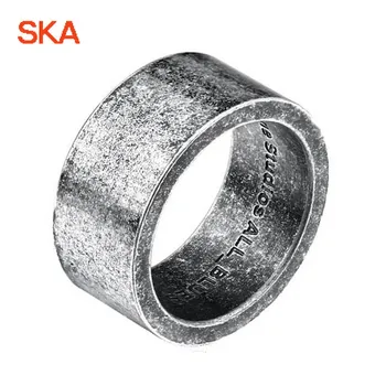 

SKA Ring Gothic Anillos Finger Jewelry Vintage Anelli Homme Accessories Titanium Steel Minimalism Letters Rings For Men BR-R089