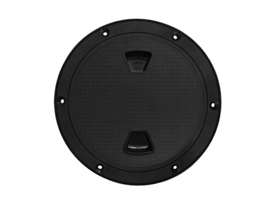 Marine Boat 4 inches/102mm Black Screw Out Inspection Deck Plate Hatch Marine bost yacht Detachable Cover RV Plastic DPW4 6 inch boat inspection hole hatch deck floor plate lid portable pocket boating detachable cover hardware parts