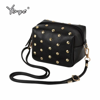 

YBYT brand 2018 new mini simple rivet PU leather women casual fashion shoulder crossbody bag hotsale elegant ladies evening bags