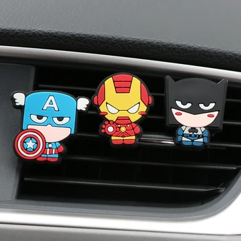 

3Pcs/Set Car Perfume Clip Decoration Cartoon Air Outlet Freshener Fragrance For Spider-Man Captain America Auto Ornament Gift