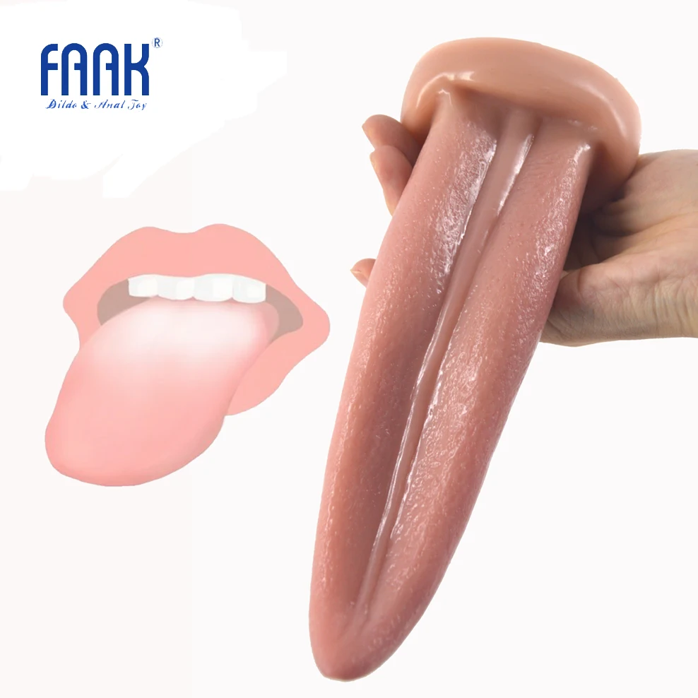 Реалистичная Анальная пробка FAAK язык стимуляция точки g цвет кожи секс-игрушки