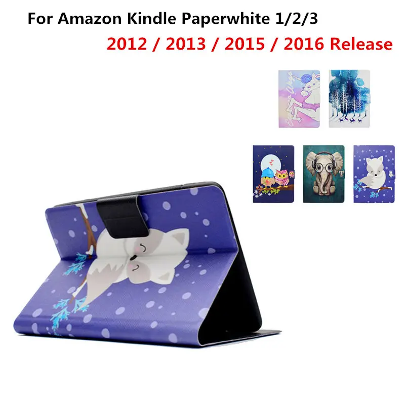 

Ultra Thin Folio PU Leather Case for Amazon Kindle Paperwhite 1 2 3 6 inch E-book 2012 2013 2015 2016 Auto Sleep/Wake Cover