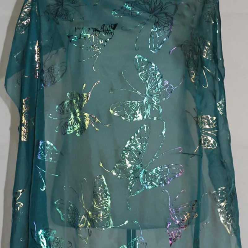 

Cosplay Chiffon Fabric Bronzing Thin Soft Colored Flowing Bronzed Magic Butterfly DIY Dress Scarf Material 100cm*150cm