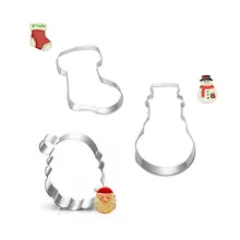 3 шт., рождественское печенье для фруктов, овощей, резак, инструменты, набор форм для выпечки, металлические инструменты для украшения торта, форма из нержавеющей стали, 3 шт