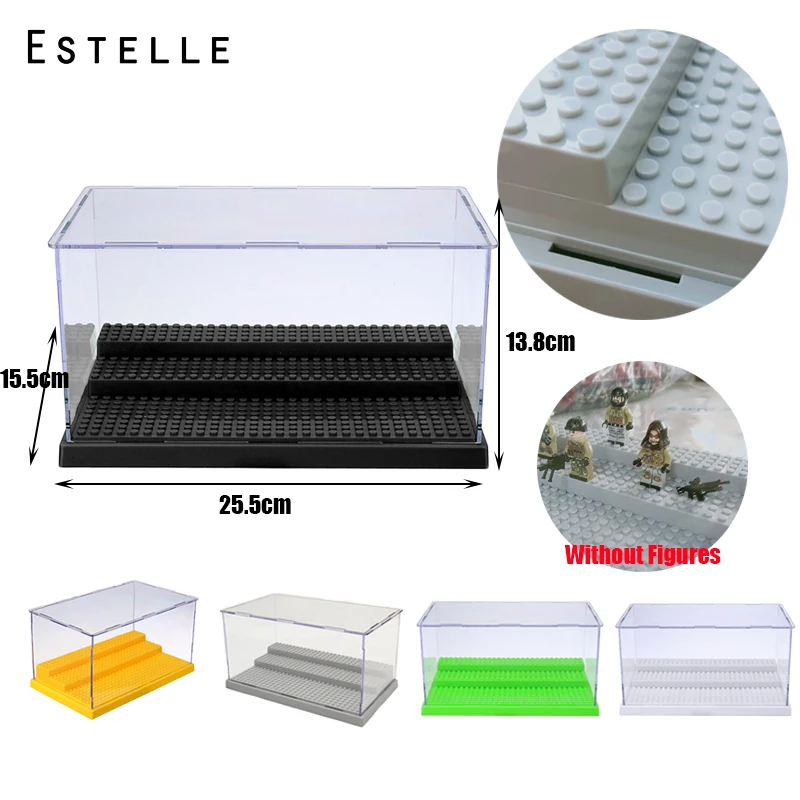 Skup 3 kroki akrylowe pyłoszczelne pudełko Case klocki do budowy kolekcja wyświetlacz ShowCase Box Legoingly figurki cegły na zabawki na prezenty dla dzieci