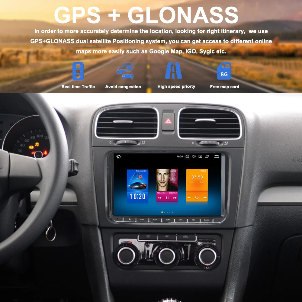 Стерео головное устройство 2 Din android GPS для VW Passat Tiguan Golf сиденье JETTA Skoda авто-Радио