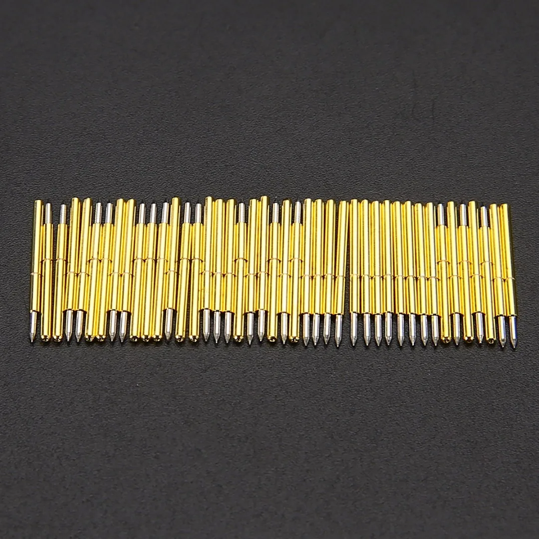 50pcs P75-B1 Dia 1.02mm 100g Cusp Spear Conical Head Gold Plated Spring Test Probes Pogo Pins