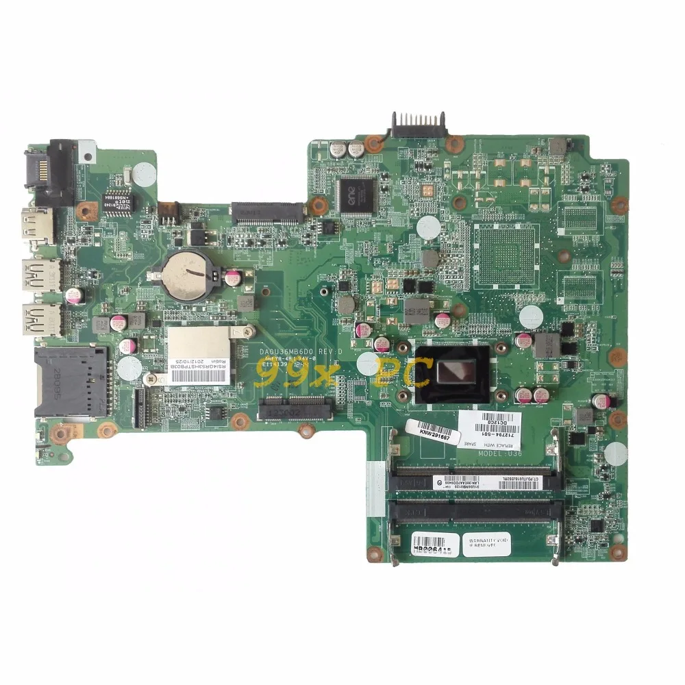 Laptop Motherboard FOR HP Pavilion 15-B W/ I5-3317U CPU 712794-501 DA0U36MB6D0 DDR3 Test ok | Компьютеры и офис