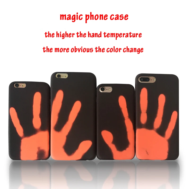 

2017 Temperature Sensing Change Color Phone Cover Case For iPhone 5 6 6SPlus 7 7Plus PC chameleon Variations Bags Soft Shell