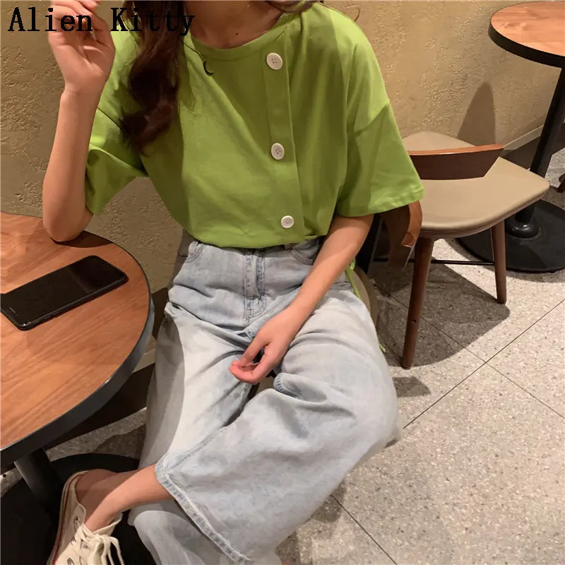 

Alien Kitty Sweet Casual Elegant 2019 New Summer Hot Fresh Simple Cute Short-Sleeved Free Slim T-Shirts