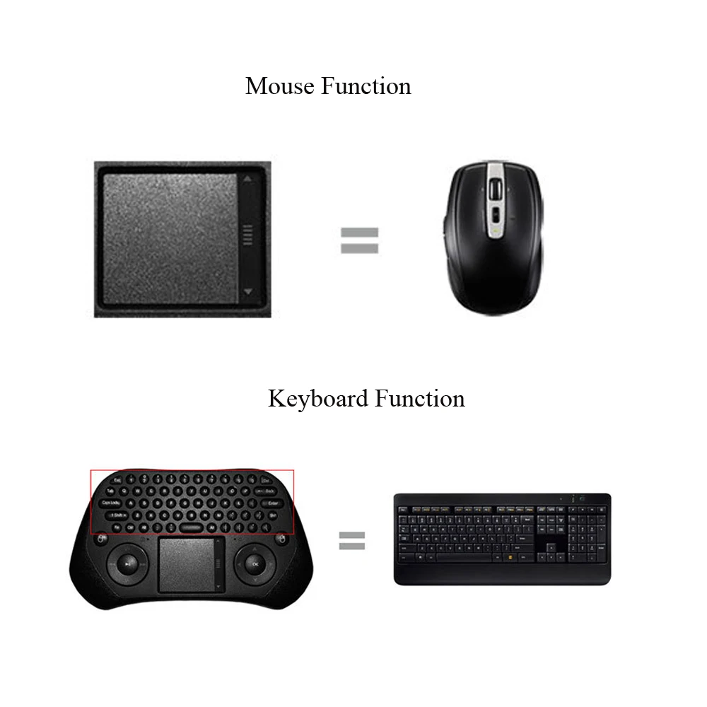 2 4 ГГц Беспроводная воздушная мышь QWERTY клавиатура с интеллектуальной тачпадом