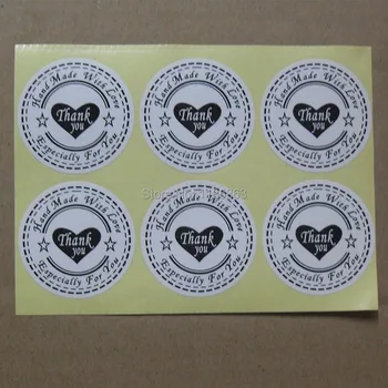 

Adhesive stickers 1000pcs/lot Round 30mm Sticker,( Thank you handmade with love especially for you )label, White Material