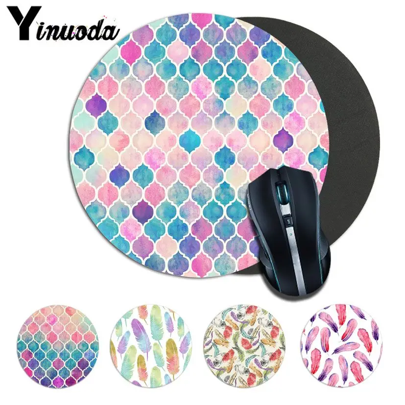 

Yinuoda Cool rainbow Pastel Watercolor Moroccan Mousepads gamer gaming Mouse pads round mousepad Rubber Rectangle Mousemats