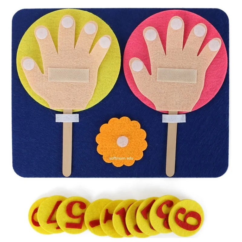  Children Maths Toys Finger Counting 1-10 Learning Kindergarten Mathematics Educational Toy Finger N - 32998164881