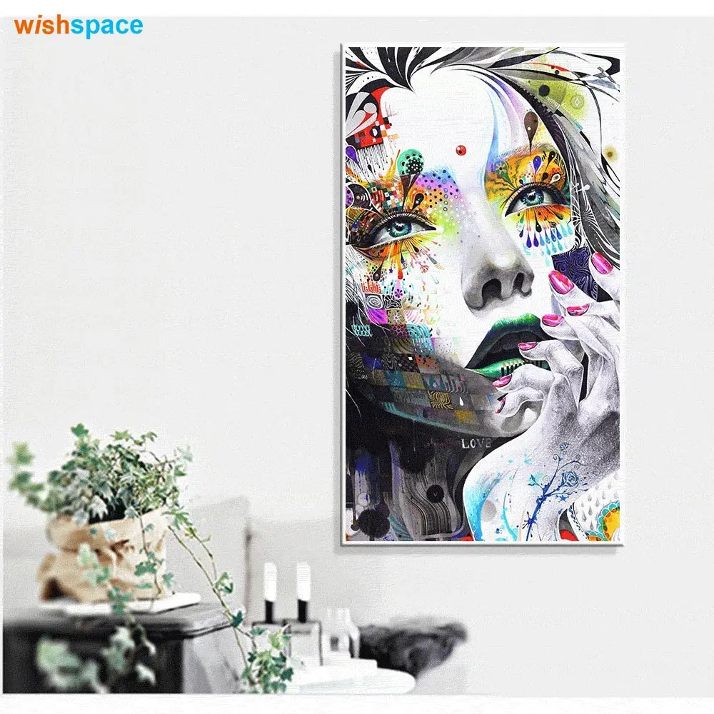 Corlorful Pop Wall Art Beauty Canvas Spray Printing Wall Poster Hd