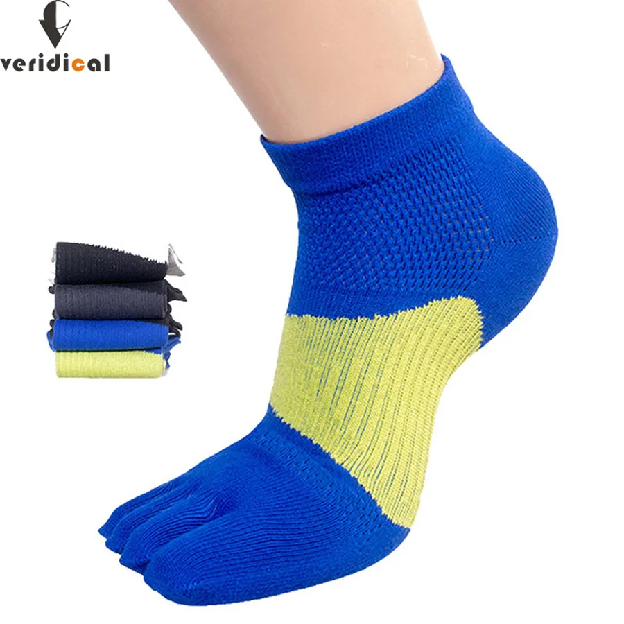 

VERIDICAL 5 pairs/lot cotton 5 finger socks compression toe socks men Contrast Color popsockets werk sokken good quality meias