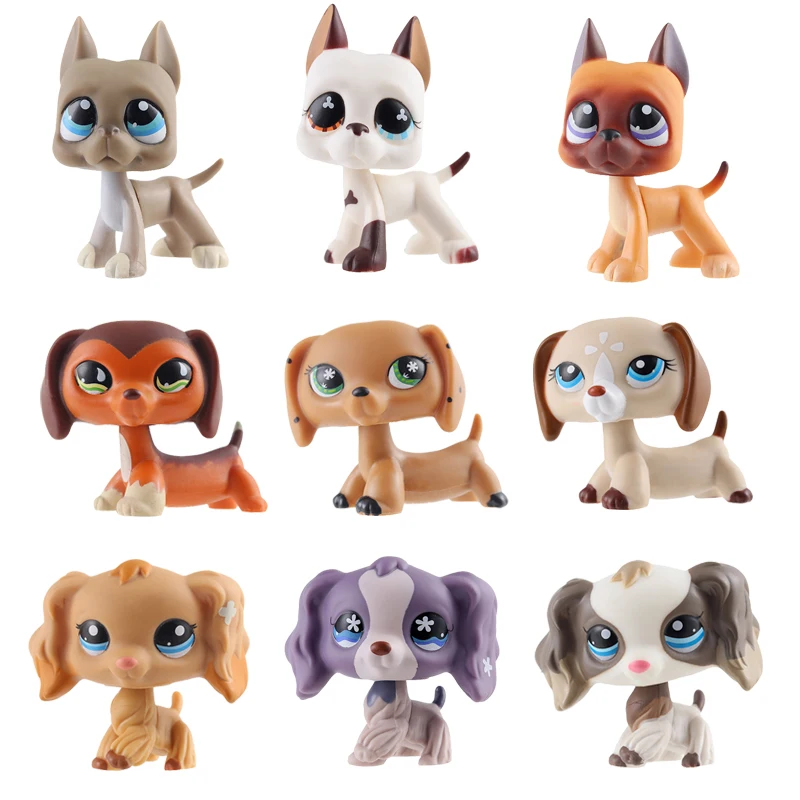 

Lps Cat Pet Shop Lps Dog Real Animal Standing Short Hair Cat Dog Dachshund Collie Great Dane With Food Drink Accessories Toy