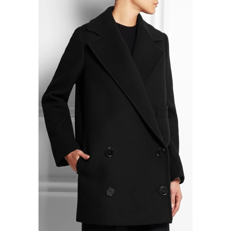 UK Manteau femme Осень Зима Женское шерстяное простое двубортное пальто с лацканами верхняя одежда abrigos mujer