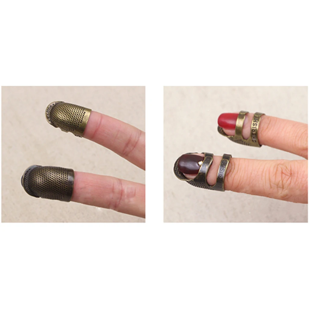 Metal Brass Sewing Thimble Needles Finger Protector Needlework Accessories for Embroidery Cross-stitch DIY Quilting