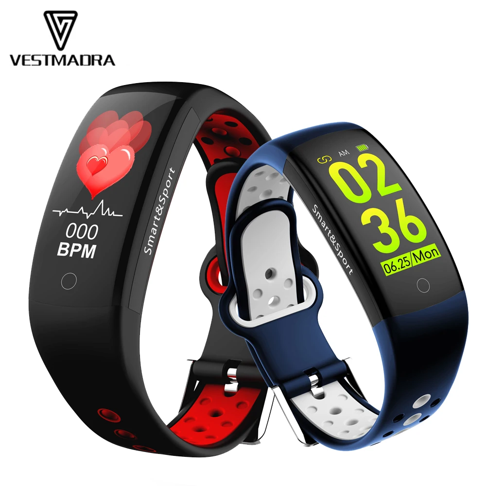 

VESTMADRA Q6S 3D Dynamic UI Fitness Tracker Heart Rate Monitor Wristband IP68 Waterproof Sports Smart Band for Android IOS Phone