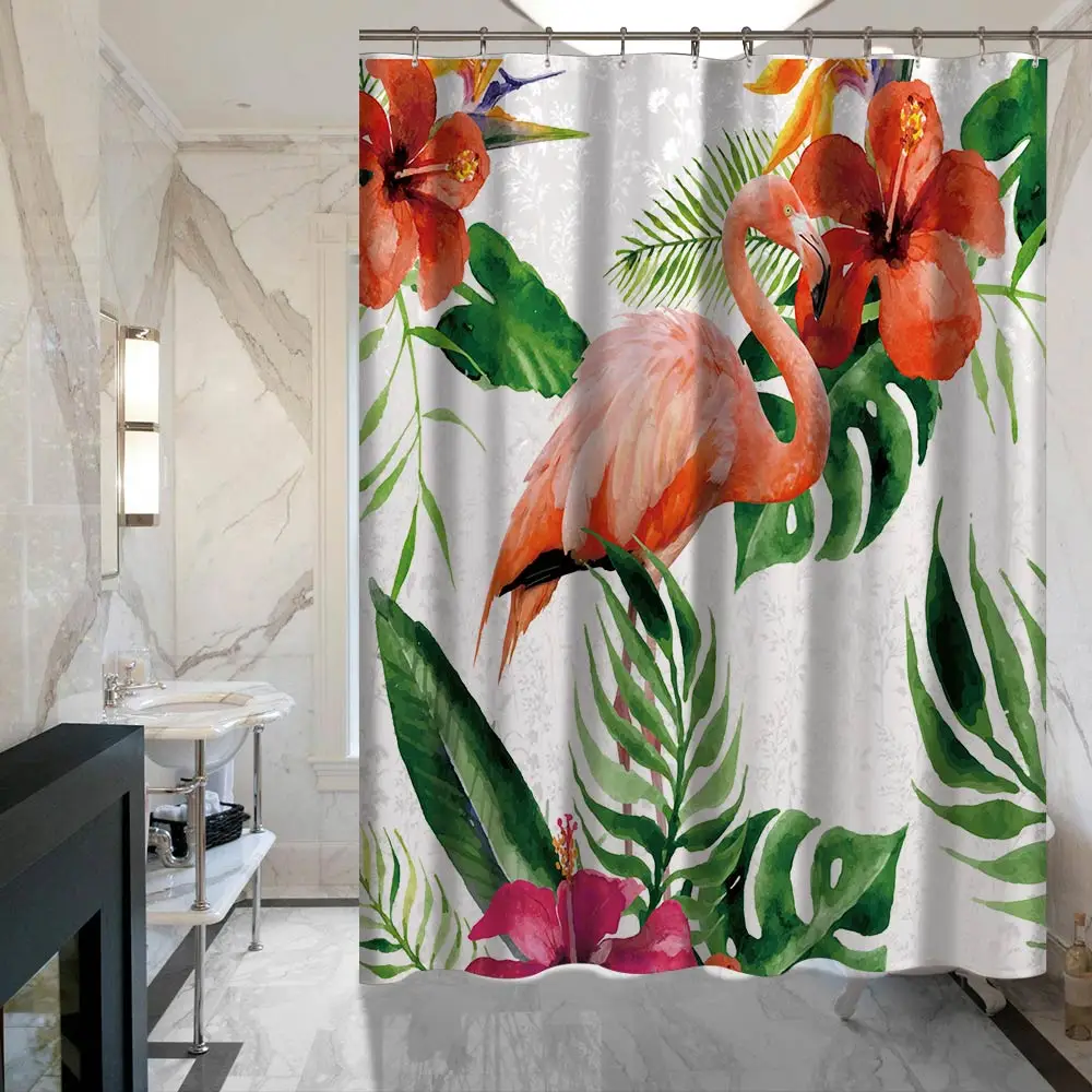 Ванная комната отель животное Фламинго серии занавески для душа s не выцветает полиэстер водонепроницаемый занавески для душа высокое качество - Цвет: MYSC822