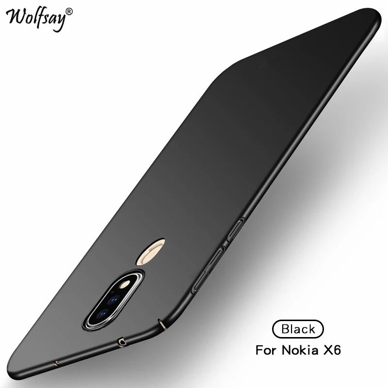 

Wolfsay Matte PC Case sFor Nokia X6 Case 2018 Fashion Luxury Plastic Cell Phone Cover For Nokia X6 Cover For Nokia 6.1 Plus Case