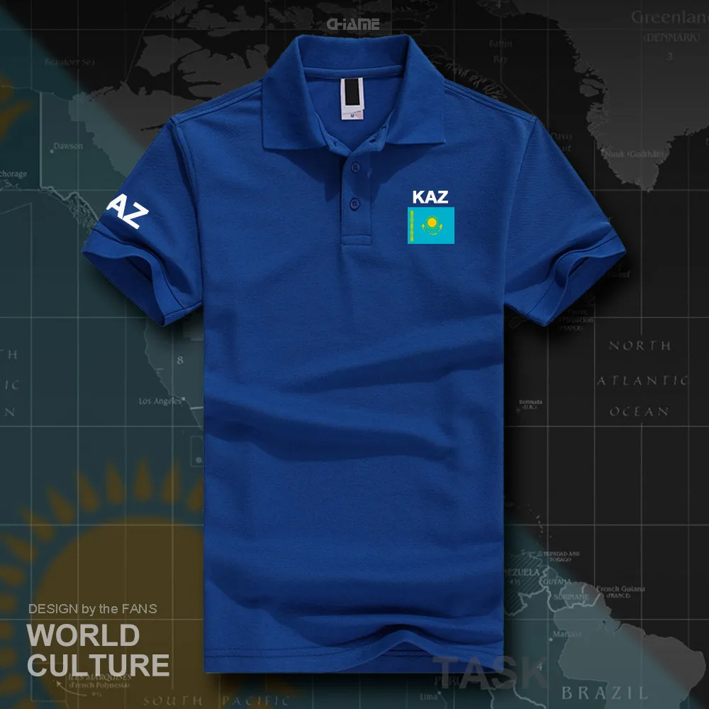 

Kazakhstan polo shirts men short sleeve white brands printed for country 2017 cotton nation team flag new Kazakh KZ Kazakhstani