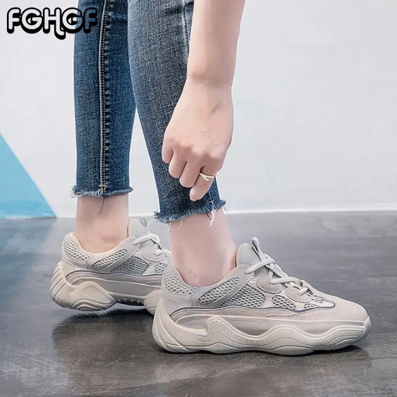 2018 INS Women Summer Flats platform sneakers fashion mesh Breathable Thick soled shoes female vulcanize shoes Lightweight M620 Women's Shoes