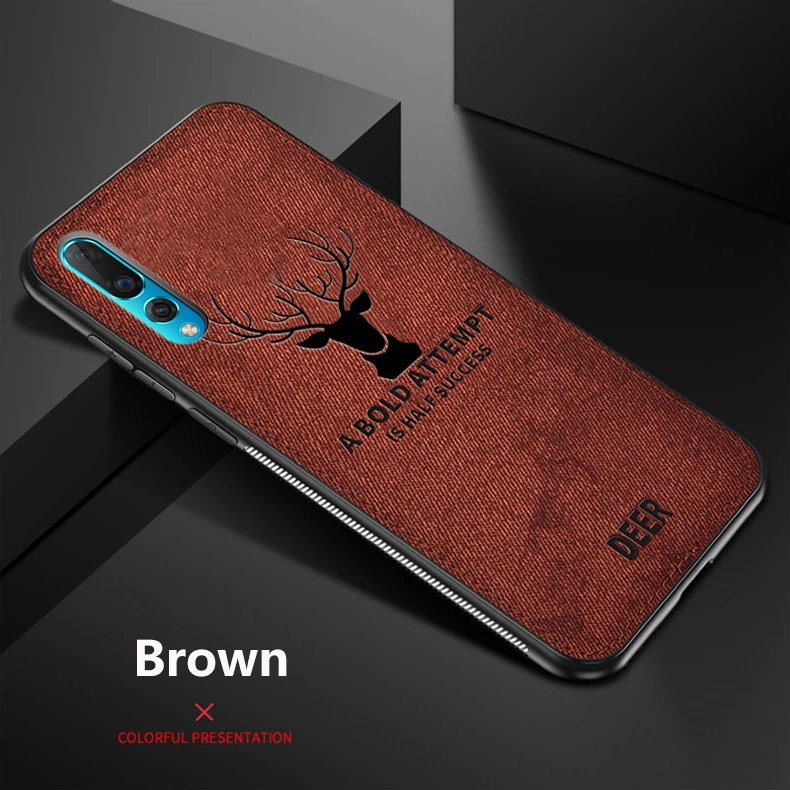 Hot Cloth Texture Deer 3D Soft TPU Magnetic Car Case for Samsung Galaxy A20 Built-in Magnet Plate Case for A30 A40 A50 A70 Cover