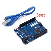 5 компл./Leonardo R3 макетная плата ATMEGA32U4 модуль официальная версия с кабелем данных