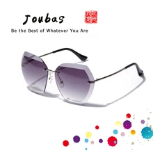 Joubas без оправы градиентный солнцезащитные очки Женские квадратные негабаритные Солнцезащитные очки женские "прозрачный океан" очки предотвращают нагревание UV400 3