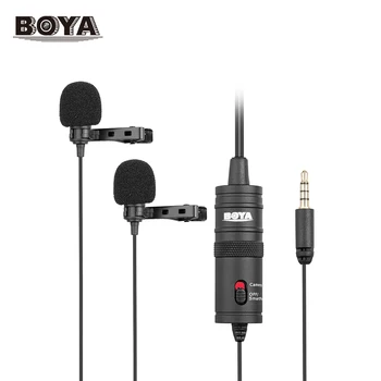 

BOYA BY-M1DM Dual Omni-directional Lavalier Microphone Lapel Condenser Microphone for Canon Nikon Sony DSLR Camera Camcorder