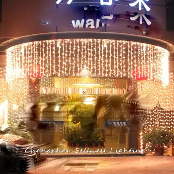 

GREAT!Festival lighting yard hotel decoration 1*6m warm white LED star light H060