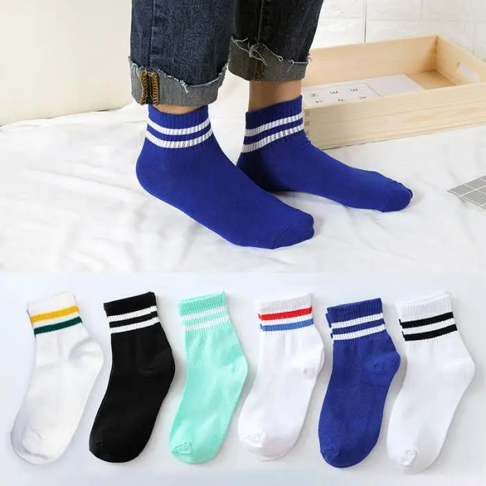 Детские носки, 5 пар/10 пар, носки с двумя полосками полосатая Для мужчин Для женщин носки в ретро-стиле для школьников носки Harajuku M8694